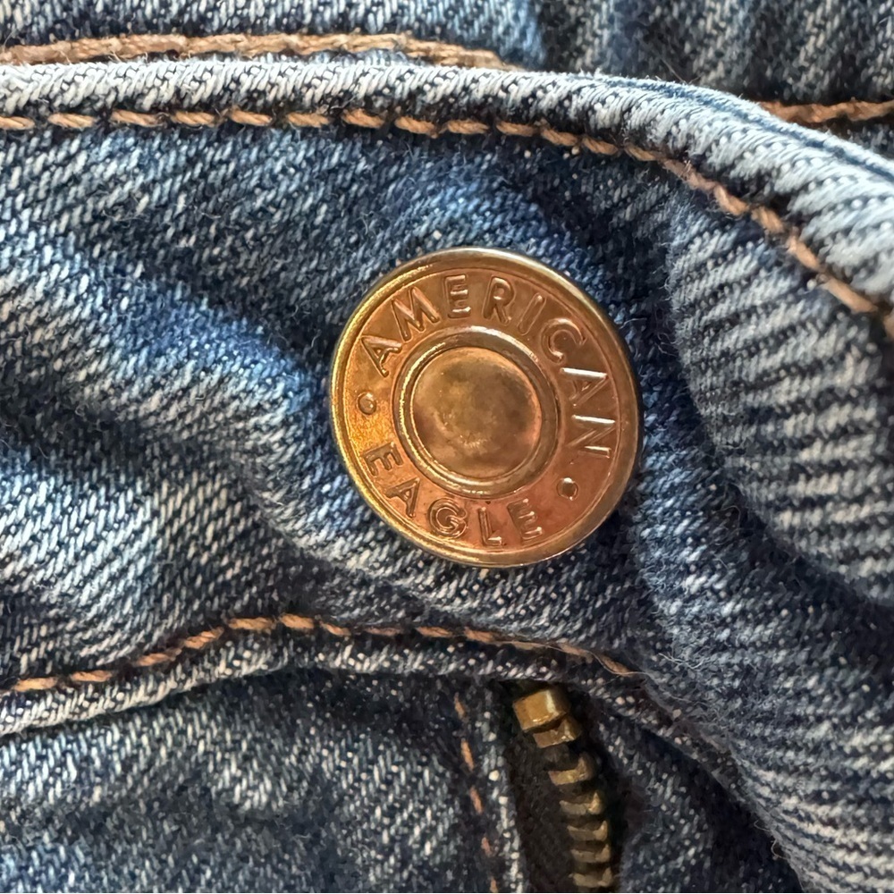 American Eagle Outfitters Ripped Blue Denim Jeans, Stretch - Picture 10 of 13